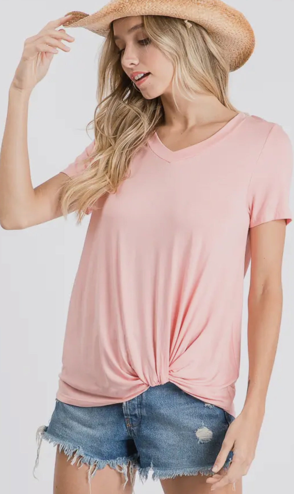 Coral knotted top