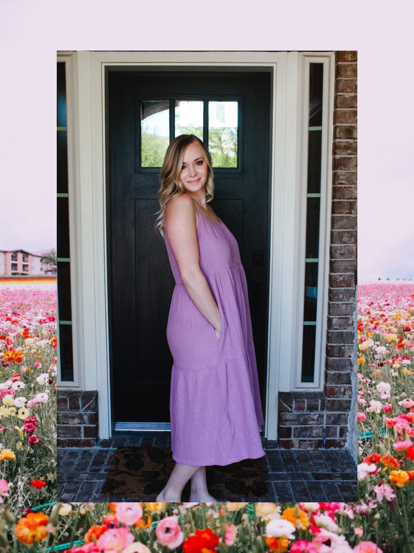 Purple Spaghetti Dress