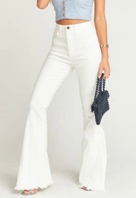 White Denim Flare